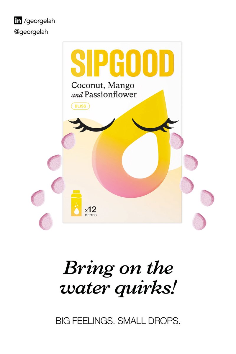 georgelah's tweet photo. Bring on the water quirks!
@OneMinuteBriefs - Brief of the Day: Create impactful posters that encourage the public to rethink the way they drink with #SipGood Natural Infusion Drops. https://t.co/jEQIb3OYAc