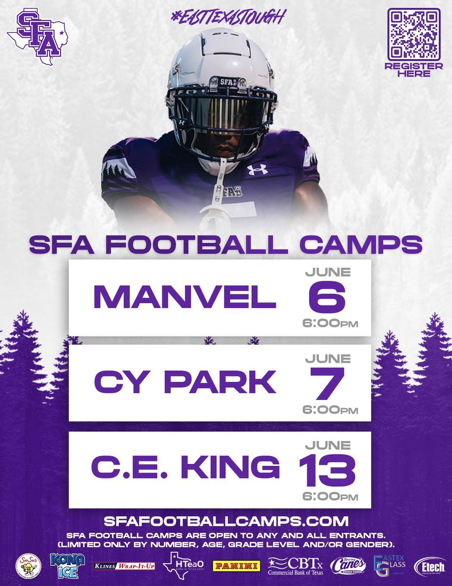 kendon_jones's tweet image. I will be at @SFA_Football camp this evening ready to compete. @Coach_RogersSFA