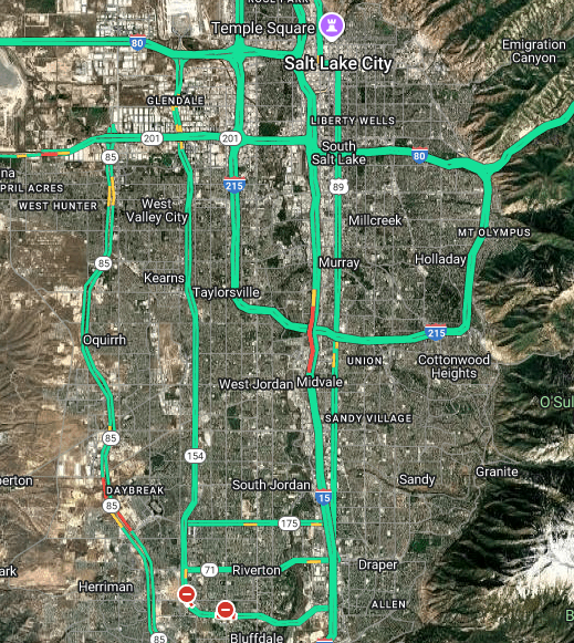 Here's a look at the Emergency Traffic SB I-15 at 7200 S. the left lanes are blocked as they are working to get the crash cleared. Traffic backed up past the S. Interchange. <a href="/KSLTraffic/">KSL Traffic Updates</a>