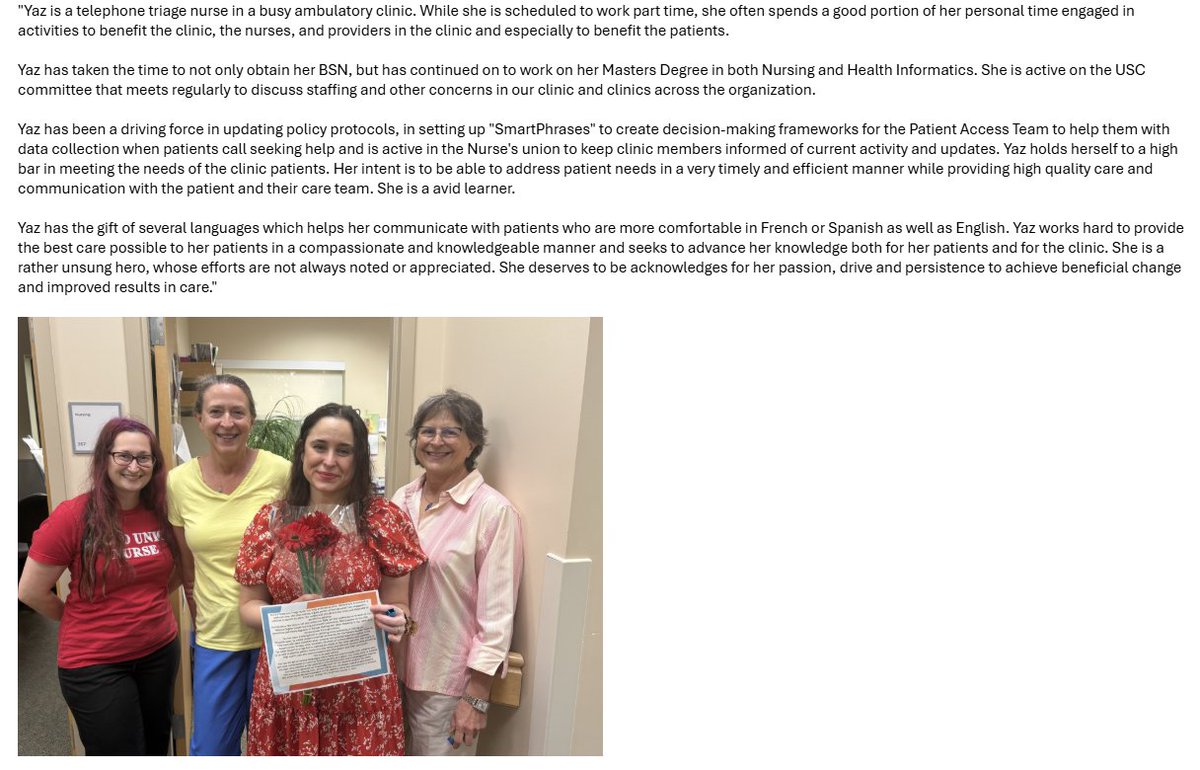 UVM Department of Medicine (@uvmdeptmed) on Twitter photo Please join me in congratulating Yazmin Munoz-Lopez, RN, Division of Endocrinology, on her Daisy Award Nomination! We are so proud of you!
<a href="/UVMLarnerMed/">UVM Larner Med</a>
<a href="/UVM_Libraries/">UVM_Libraries</a>
<a href="/uvmvermont/">University of Vermont</a>
<a href="/UVMcancercenter/">UVM Cancer Center</a>
<a href="/UVMMedCenter/">UVM Medical Center</a>
<a href="/UVMHeartBrain/">UVMHeartBrain</a>
<a href="/uvmcnhs/">UVM Nursing & Health Sciences</a>
<a href="/uvmPACE/">UVM Professional & Continuing Education</a>
<a href="/UVMHealth/">UVM Health Network</a> Please join me in congratulating Yazmin Munoz-Lopez, RN, Division of Endocrinology, on her Daisy Award Nomination! We are so proud of you!
<a href="/UVMLarnerMed/">UVM Larner Med</a>
<a href="/UVM_Libraries/">UVM_Libraries</a>
<a href="/uvmvermont/">University of Vermont</a>
<a href="/UVMcancercenter/">UVM Cancer Center</a>
<a href="/UVMMedCenter/">UVM Medical Center</a>
<a href="/UVMHeartBrain/">UVMHeartBrain</a>
<a href="/uvmcnhs/">UVM Nursing & Health Sciences</a>
<a href="/uvmPACE/">UVM Professional & Continuing Education</a>
<a href="/UVMHealth/">UVM Health Network</a>