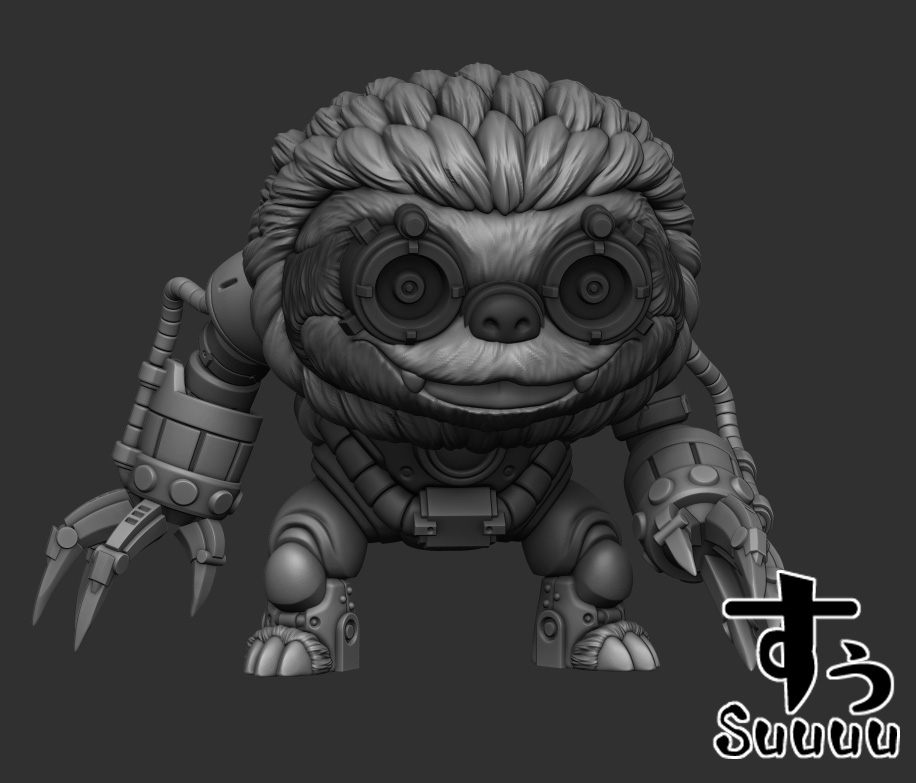 ikd_Suuuu's tweet image. ナマケモノ型で3Dモデリングしてみましたが
テイストがちょっと求めてるものと違うなぁ,,,🤔
もっと可愛くなると思ったけど,,,

ボツ😭

#獣機侵攻アニマゲドン