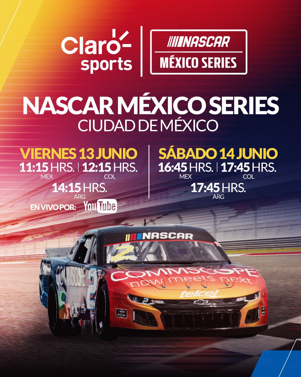 ¡ARRANCA LA EMOCIÓN EN EL AUTÓDROMO HERMANOS RODRÍGUEZ! 🏎️🔥

No te pierdas la fecha 6 de la temporada de <a href="/NASCARMex/">NASCAR MÉXICO SERIES</a>, EN VIVO a través de Claro Sports. Vibrantes duelos en la pista, velocidad al límite y pilotos listos para dejarlo todo.

Súmate a la adrenalina y acompaña a