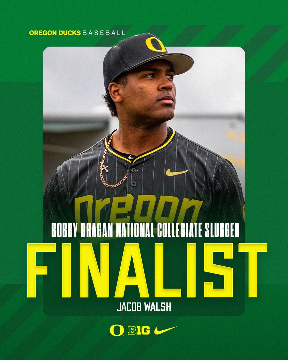 𝐄𝐥𝐢𝐭𝐞 𝐂𝐨𝐦𝐩𝐚𝐧𝐲

Jacob Walsh is one of four finalists for the Bobby Bragan National Collegiate Slugger Award. #GoDucks 

Press Release | tinyurl.com/29hdka73