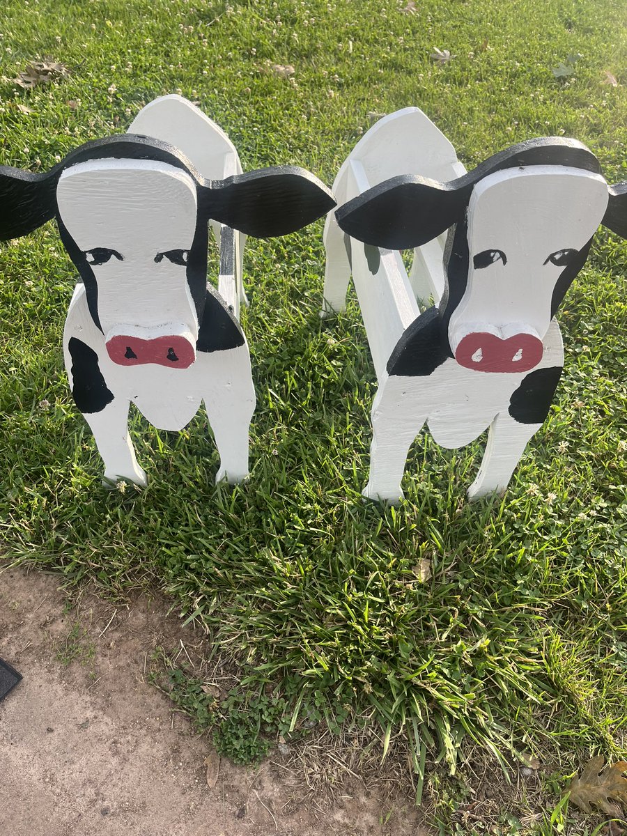 cloverdale2013's tweet image. Early Father’s Day present—my son knows me well! Holstein flower stands…