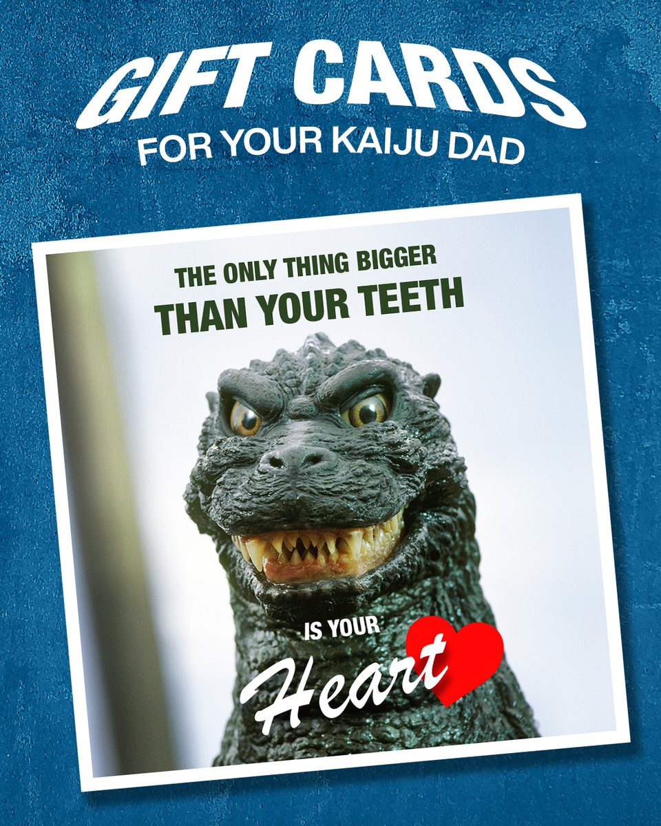 GodzillaS_US's tweet image. Love your dad as much as they love Godzilla? Get them the ultimate Father's Day gift: a Godzilla Store gift card: ow.ly/KtKO50W8xMj