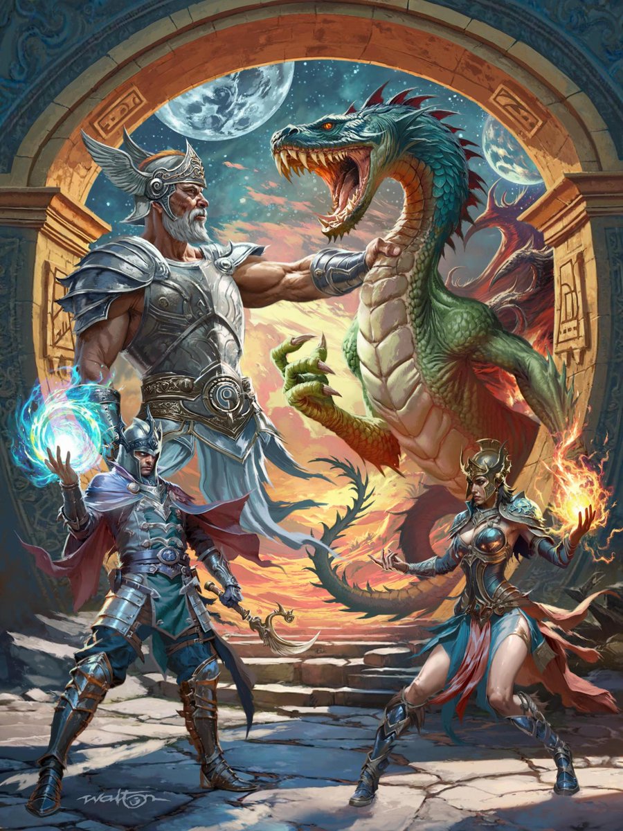 Jason Walton's cover for Gary Gygax's never-before-released 🏛️ Pantheons 🏛️ is here! This world-building resource will provide you with tools to build a pantheon of your very own 💪