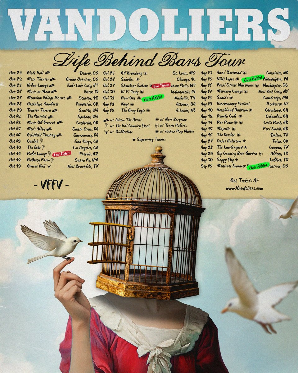 Some new dates added, some close to selling out. Grab some tickets at vandoliers dot com