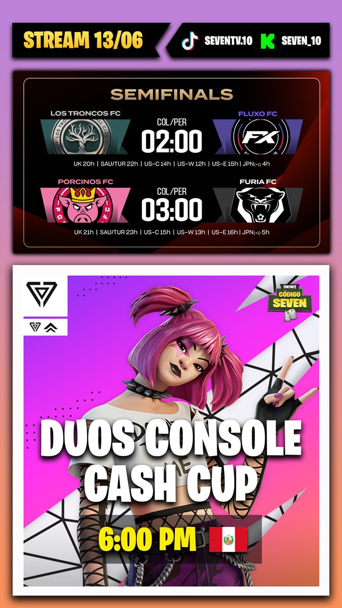 🔴Hoy tenemos SEMIFINALES en la Kings League Wolrd Cup, donde Ibai y Neymar se jugaran un PARTIDAZO buscando su pase a la GRAN FINAL.
🛑 En fortnite hoy es dia de DUOS CASH CUP pero en esta ocasion sera en CONSOLA.