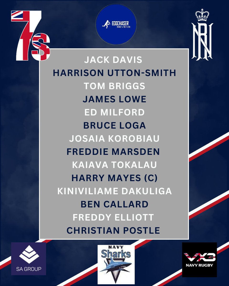 Royal Navy Rugby (@rnrugby) on Twitter photo Third up for this Saturday is a visit further north to <a href="/eggchaser7s/">Eggchaser7s</a> in Darlington for Harry Mayes' #Sharks.
The team faces strong opposition in their pool: @the_monaco_impis, @shogunrugby and OG 7s.
π
14 Jun
π 0930
π DL2 1DL
ποΈ Available at the gate
#GoNavy #rugby7s Third up for this Saturday is a visit further north to <a href="/eggchaser7s/">Eggchaser7s</a> in Darlington for Harry Mayes' #Sharks.
The team faces strong opposition in their pool: @the_monaco_impis, @shogunrugby and OG 7s.
π
14 Jun
π 0930
π DL2 1DL
ποΈ Available at the gate
#GoNavy #rugby7s