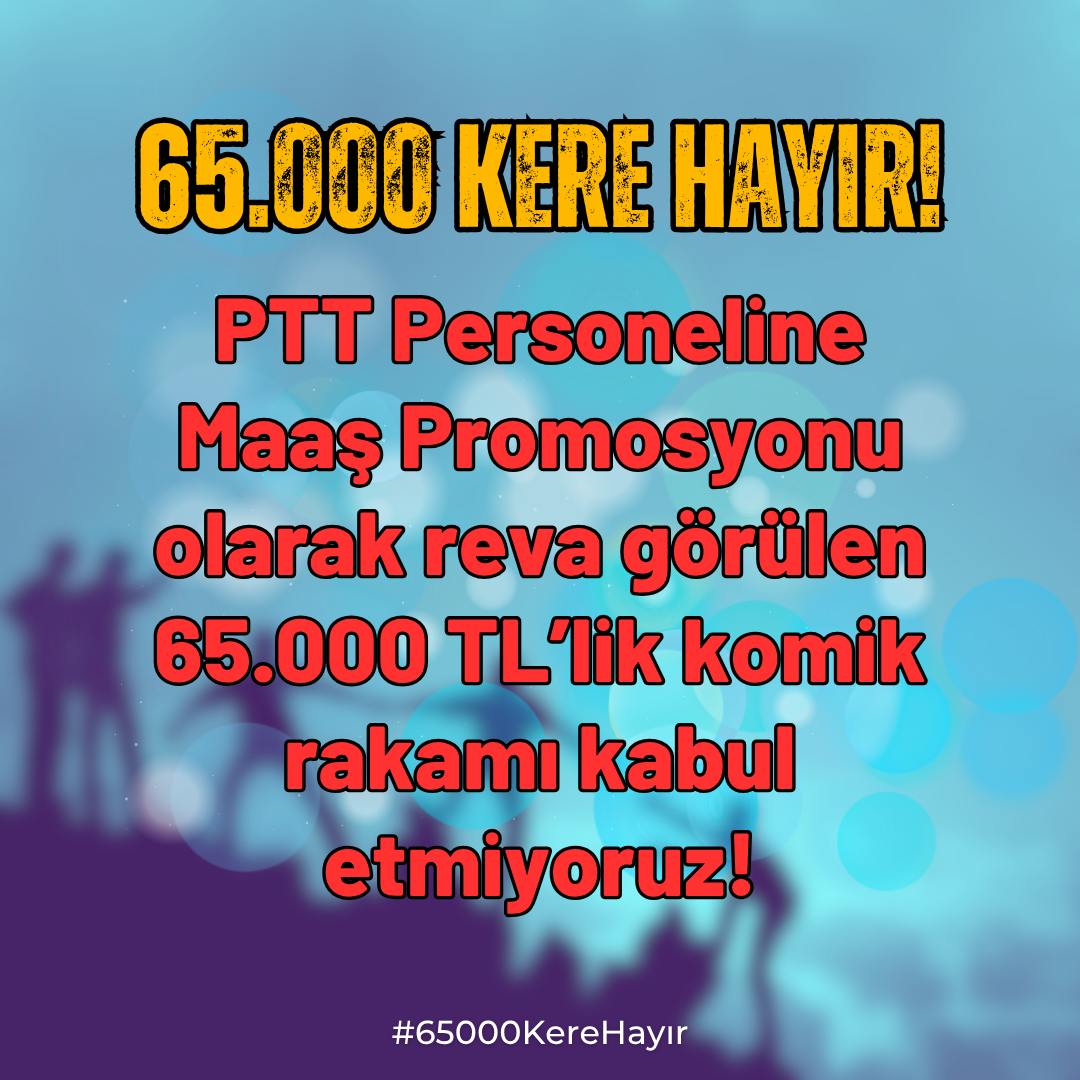 adilhabersen's tweet photo. #65000KereHayır @PTTKurumsal bu sefer emekcilerinizi sizde görün @UABakanligi https://t.co/6E5NSNgfQn