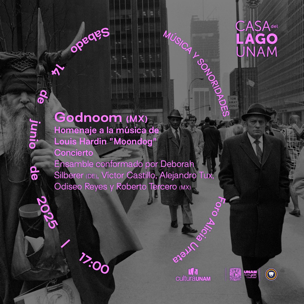 💥MAÑANA 💥
Inspirado por los icónicos rounds de Moondog, el ensamble Godnoom (MX) dedica su trabajo a explorar la riqueza polifónica y el minimalismo de sus composiciones para generar experiencias inmersivas.
📍Foro Alicia Urreta
⌚ 17:00 | Entrada libre✨shorturl.at/uIhBB