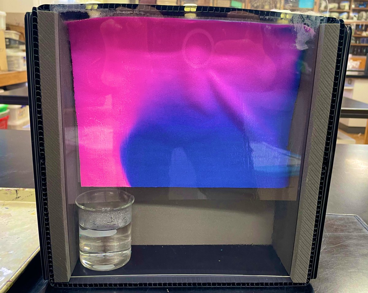nh_0806's tweet image. 空気の温まり方の実験は,今のところ,この「示温クロス」が最も優秀だと思われる。