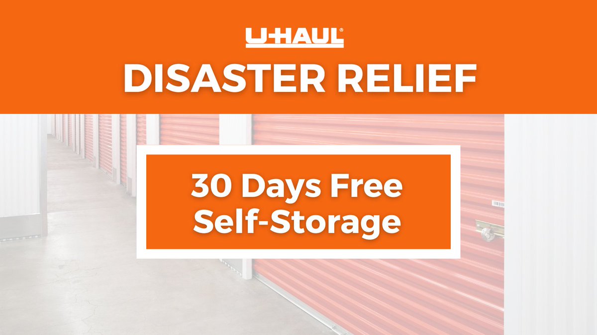 uhaul's tweet image. U-Haul is offering 30 days of free self-storage and U-Box container usage at 16 facilities across the San Antonio metro area to those affected by Thursday’s record-breaking flooding.
Share and learn more: uhaulco.com/thcm50W9kMv