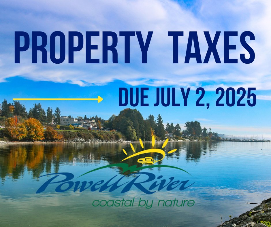 The City of Powell River offers several convenient ways to pay your property taxes:

ℹ️ For more information, visit powellriver.ca/pages/property…

#PowellRiver #PropertyTaxes