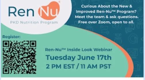 SBNutrients's tweet image. Curious About the New & Improved Ren-Nu Program for polycystic kidney disease? Join Our Upcoming Webinar!
We’re hosting a special live webinar on June 17th at 2 PM EST (11 AM PST) to give you an inside look at the new and improved Ren-Nu Program—our science-based, patient-guided…