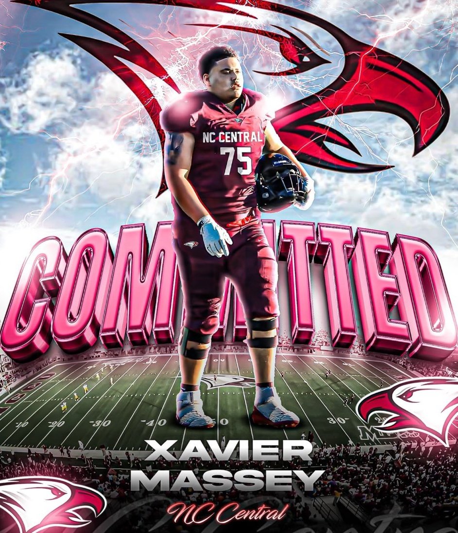 Xavier Massey 6'4"/290/OL (C/O'26). from South Sumpter High School in Bushnell, FL commits to North Carolina Central