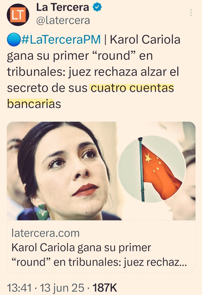 Rodolfo Ayala (@ayala_rodolfo) on Twitter photo 📢📢 Qué cara dura es <a href="/KarolCariola/">Karol Cariola Oliva</a>‼️ 📢📢
Pasó de vociferar contra el secreto bancario, a proteger y negar acceso judicial a sus 4 ctas ctes. 📢📢 Qué cara dura es <a href="/KarolCariola/">Karol Cariola Oliva</a>‼️ 📢📢
Pasó de vociferar contra el secreto bancario, a proteger y negar acceso judicial a sus 4 ctas ctes.