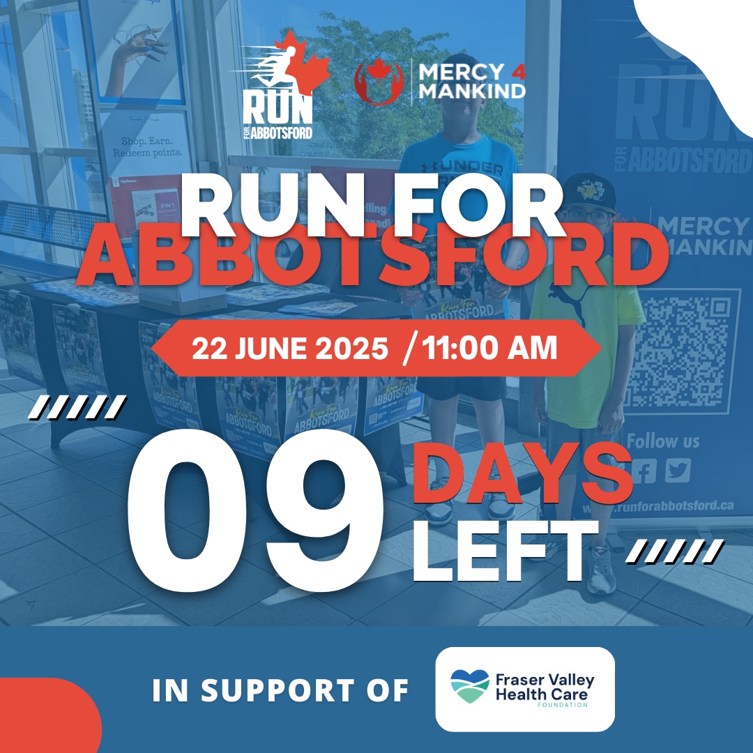 Run4Abbotsford's tweet photo. 𝗥𝗨𝗡 𝗙𝗢𝗥 𝗔𝗕𝗕𝗢𝗧𝗦𝗙𝗢𝗥𝗗

09 Days Left!

🗓️June 22nd
🕚11 AM
📍Mill Lake Park

Let’s come together to support the Fraser Valley Health Care Foundation and promote better health in our community.

Register Now: https://t.co/JYjq6Rghpv

#RunForAbbotsford #Abbotsford https://t.co/Mf5lBTIwlg