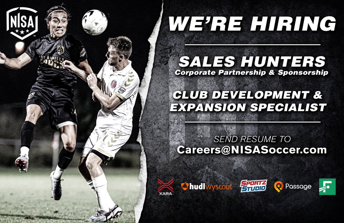 NISA Official (@nisaleague) on Twitter photo โฝ Passionate About Soccer?
Join Our Front Office Teamโฆweโre Hiring! ๐ย ย Resumes can be sent to Careers@NISASoccer.com
#SoccerJob #NowHiring #DreamTeam #NISASoccer โฝ Passionate About Soccer?
Join Our Front Office Teamโฆweโre Hiring! ๐ย ย Resumes can be sent to Careers@NISASoccer.com
#SoccerJob #NowHiring #DreamTeam #NISASoccer