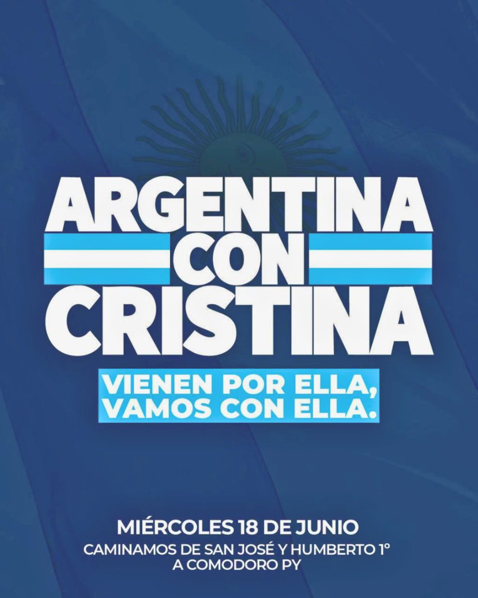 🥁 NOS VEMOS EN LAS CALLES 🥁
Este miércoles unidxs para apoyar a Cristina ✌️

#todosconcristina