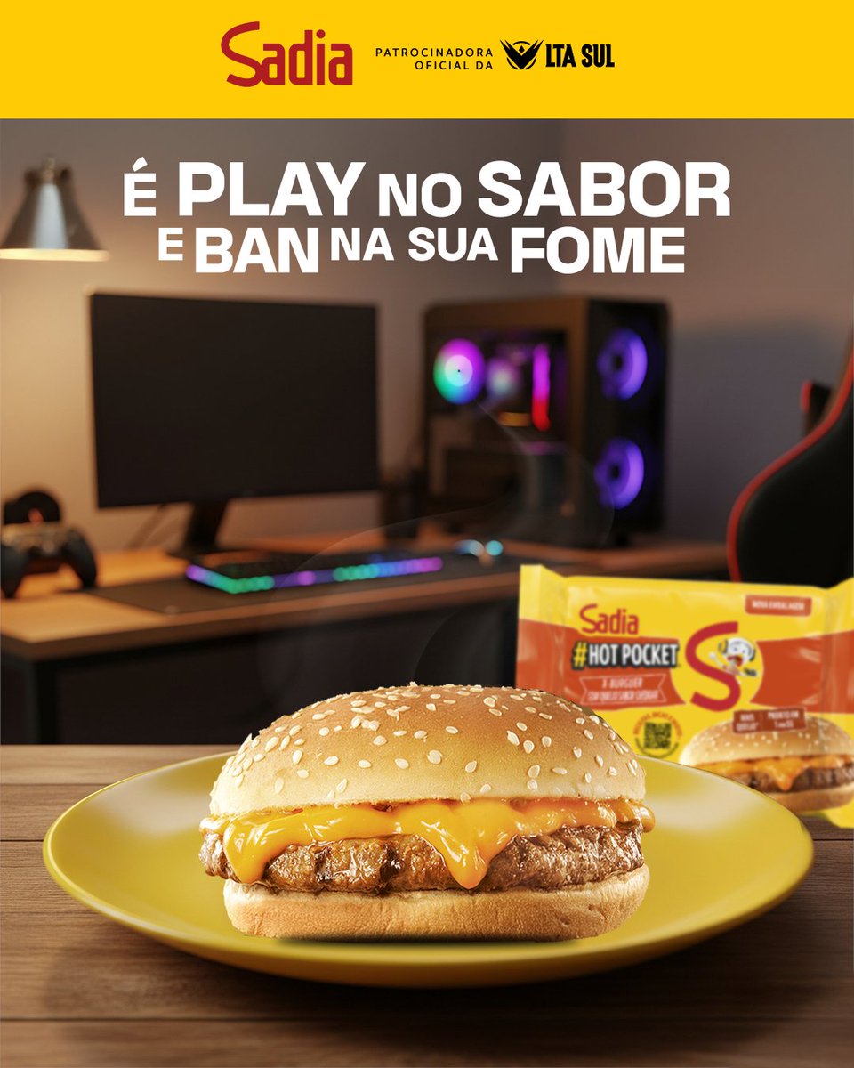 Item core no meta atual. Hot Pocket chegou para matar sua fome nos Playoffs. 🔥 #SeuGamePedeSadia