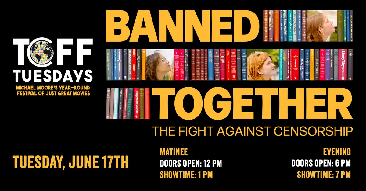 This #TCFFTuesday, 6/17, we're thrilled to present #BannedTogether -- the rousing new #documentary &amp; sweeping call to action that features a group of high school students &amp; their adult mentors as they enter the battle to defend intellectual freedom.  🎟️ at tcff.org