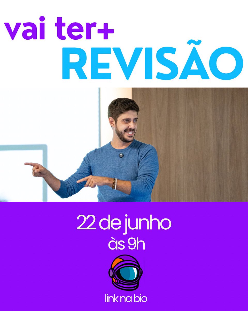 A primeira revisão foi braba demais! 🔥
Galera mandou bem, tirou dúvidas e saiu com o conteúdo na ponta da caneta! 📝
E já temos a próxima marcada: domingo, 22 de junho, às 9h, com o tema Cinemática! 🚀

Quer colar nessa também? Então já faz tua inscrição pelo link da bio! 🎯