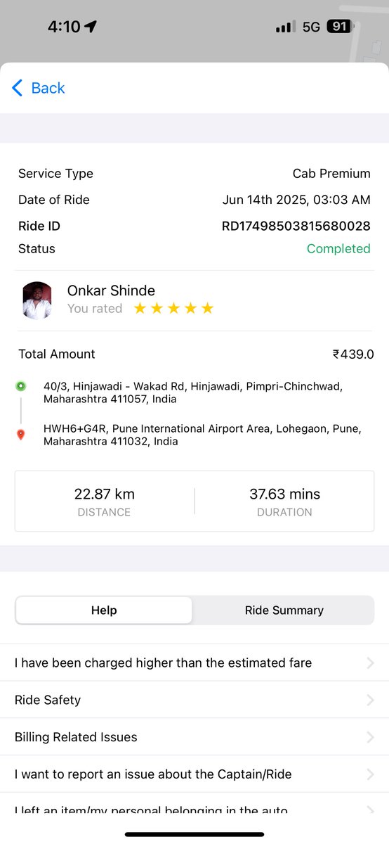 1989prabhakar's tweet photo. @rapidobikeapp cab driver demanded for 575 rupees in place of billed amount 439. He forced me to pay 500 rupees. He about to start fight when I declined to extra amount. https://t.co/2tIWgH0Aqh