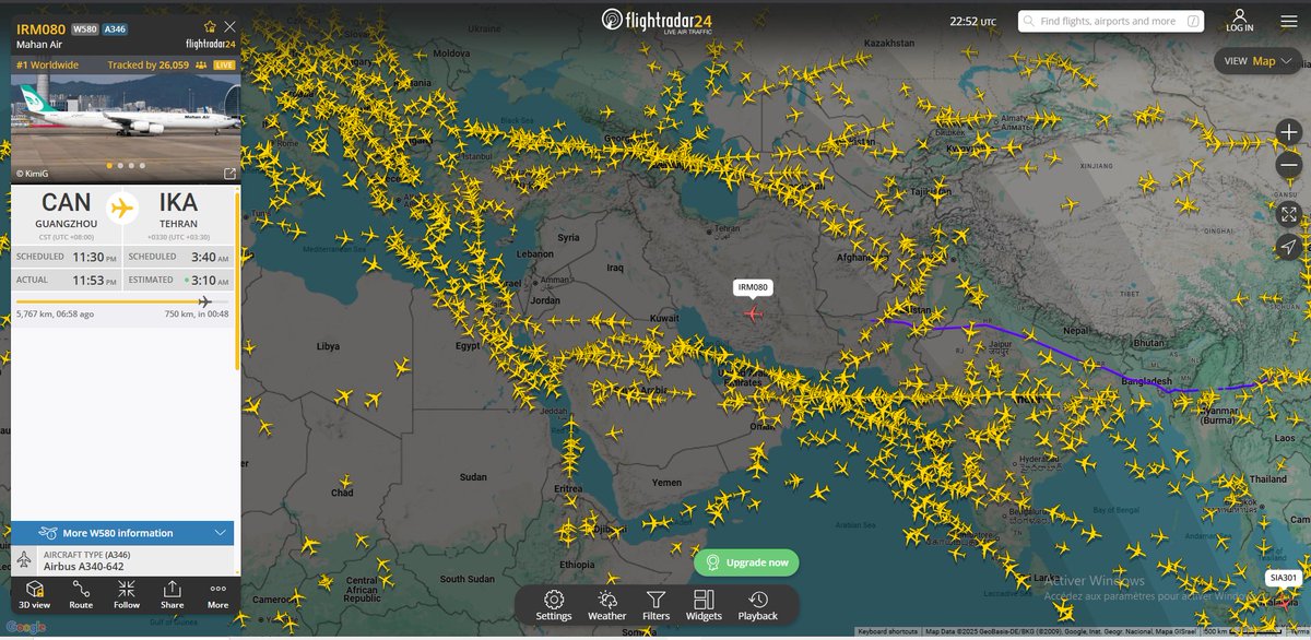 25k viewer pour le seul avion qui survole l'iran 
et pas de runner