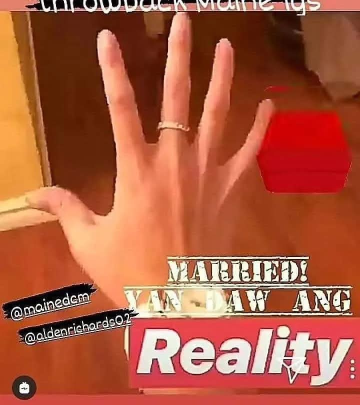 This was posted in Maine's IGS account during the PANDEMIC. She took this picture with a caption &gt; MARRIED is her REALITY way back 2020. All we need to do is LOOK FOR THE TRUTH.... 
CTTO
ALDUB PA RIN
#BOYCOTTEatBulaga1557
NO TO SOLO PROJECTS.