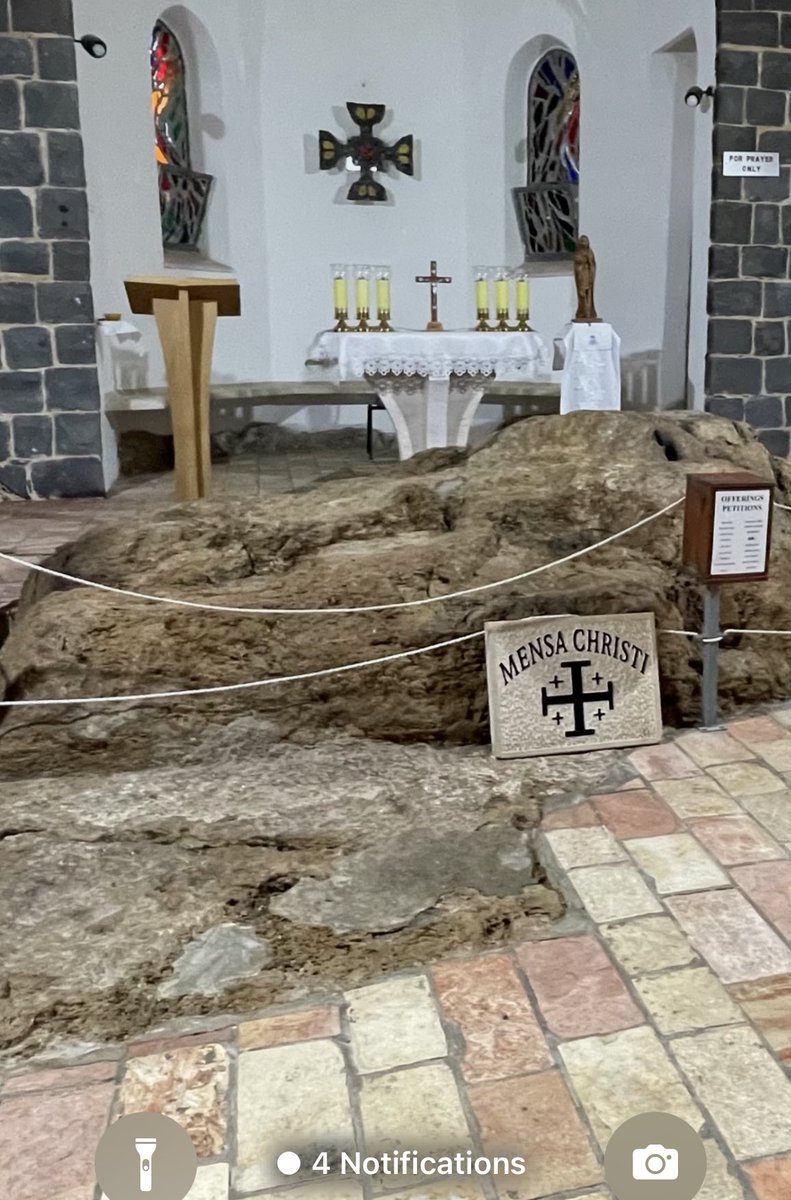 This is in Galilee, where Jesus after His resurrection, cooked breakfast for his disciples. Right on that rock. When I entered, I fell to my knees because the presence of God is overwhelming.