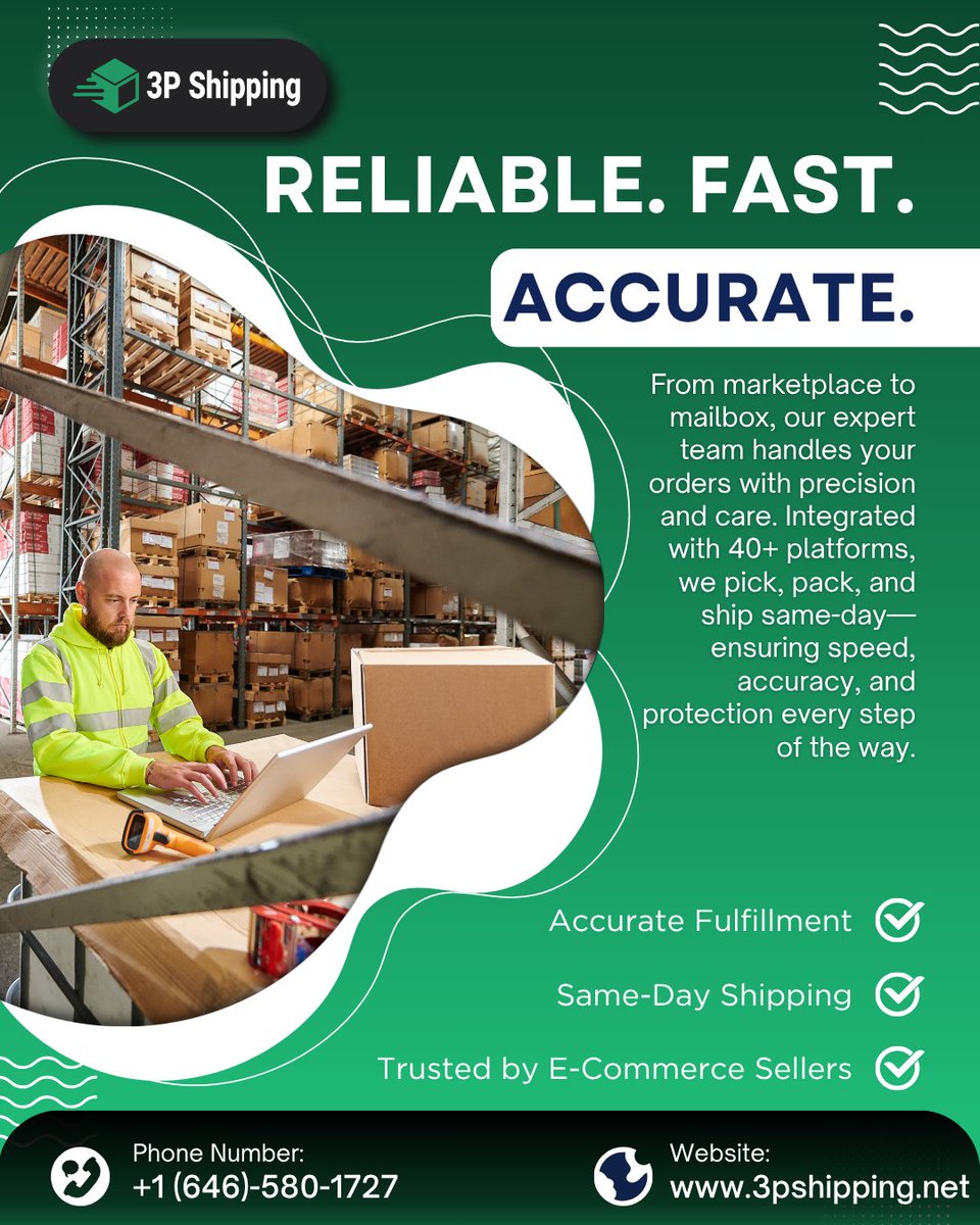 3p_shipping's tweet image. Reliable. Fast. Accurate.
From your online store to your customer’s door — 3P Shipping has you covered with precise pick, pack, and same-day ship services.
Join 40+ platforms already trusting us for seamless e-commerce fulfillment!

#EcommerceFulfillment #SameDayShipping #Order