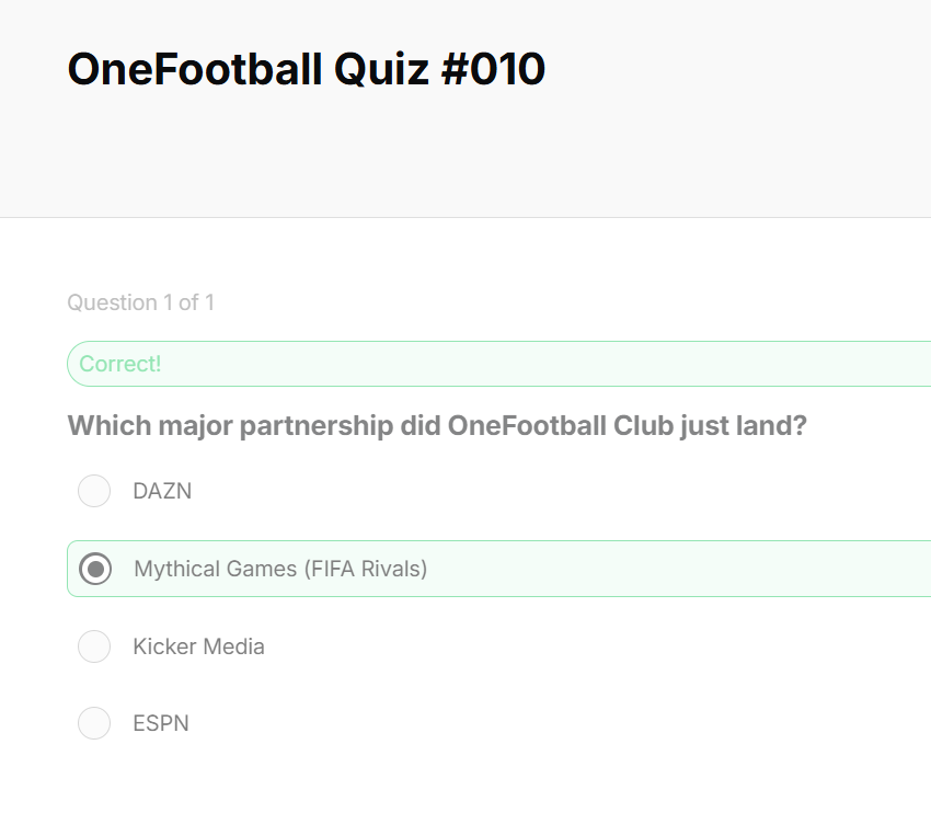 TRVlad1313's tweet photo. 🚨 50 FREE $BALL just dropped via @OneFootball Club!
They raised $300M+ & now YOU get a piece ⚽
👀 Early = Bigger airdrop share
🪂 Claim now: https://t.co/3Whdsw9TOC
🔴Quiz 010 - Mythical Games (FIFA Rivals)
📲 Trusted by 150M+ football fans
#OFC #BALLtoken #Airdrop #Web3Football #CryptoAirdrop #FreeCrypto #Giveaway