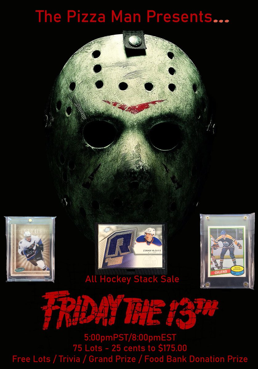 MagicPizza101's tweet image. Bummed about no hockey on TV tonight?!
Why not check out my #StackSale instead?!
75 lots of #HockeyCards ranging from 25 cents to $175!
Trivia, Free Lots, Prizes & More!
Tonight @ 5pmPST/8pmEST
All the details below!
RT's are appreciated!
🍕🏒🔥