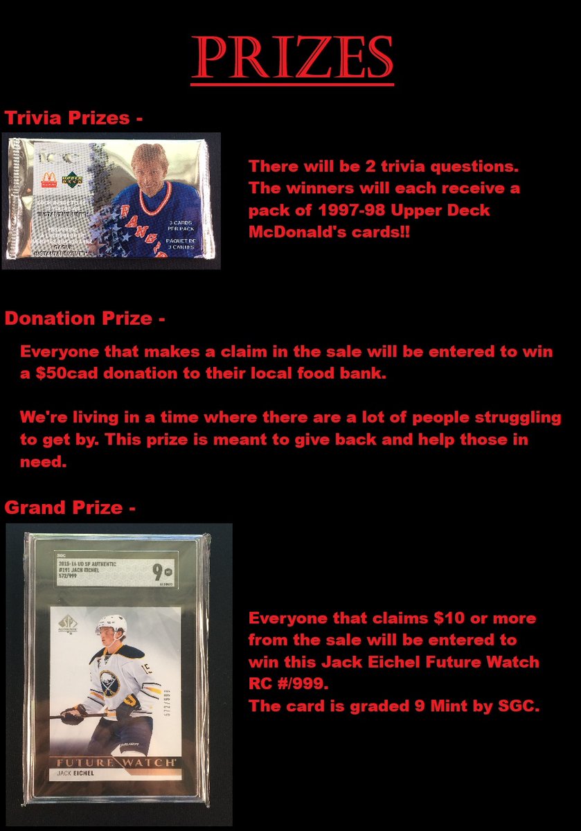 MagicPizza101's tweet image. Bummed about no hockey on TV tonight?!
Why not check out my #StackSale instead?!
75 lots of #HockeyCards ranging from 25 cents to $175!
Trivia, Free Lots, Prizes & More!
Tonight @ 5pmPST/8pmEST
All the details below!
RT's are appreciated!
🍕🏒🔥