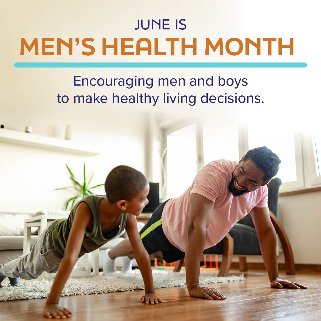 June is Men’s Health Month, a time to raise awareness and encourage early detection and treatment of health issues affecting men and boys. Let’s break the stigma and prioritize regular checkups and mental health.💙