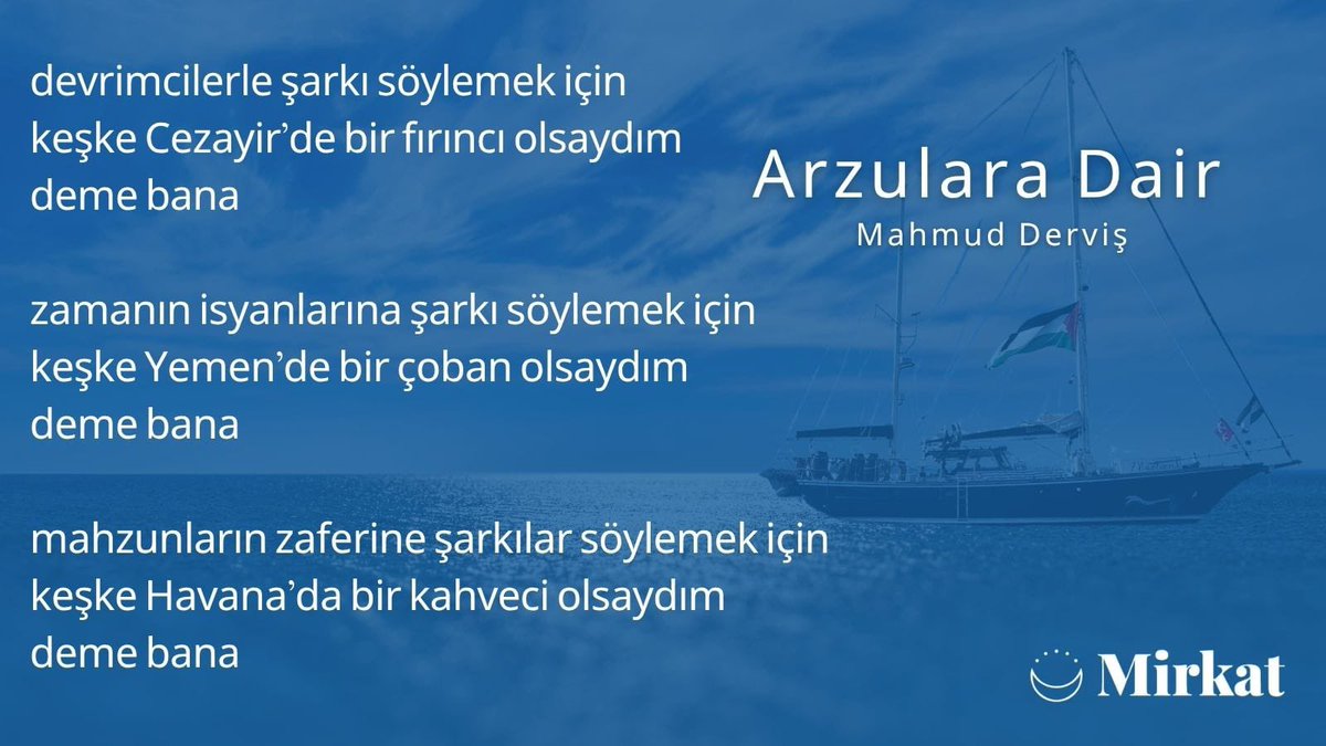 MirkatOrg's tweet photo. محمود درويش - عن الأمنيات

لا تقل لي:
ليتني بائع خبز في الجزائر
لأغني مع ثائر!
لاتقل لي:
ليتني راعي مواشي في اليمن
لأغني لانتفاضات الزمن!
لا تقل لي:
ليتني عامل مقهى في هفَانا
لأغني لانتصارات الحزانى!

++ https://t.co/RM20AHzPrA