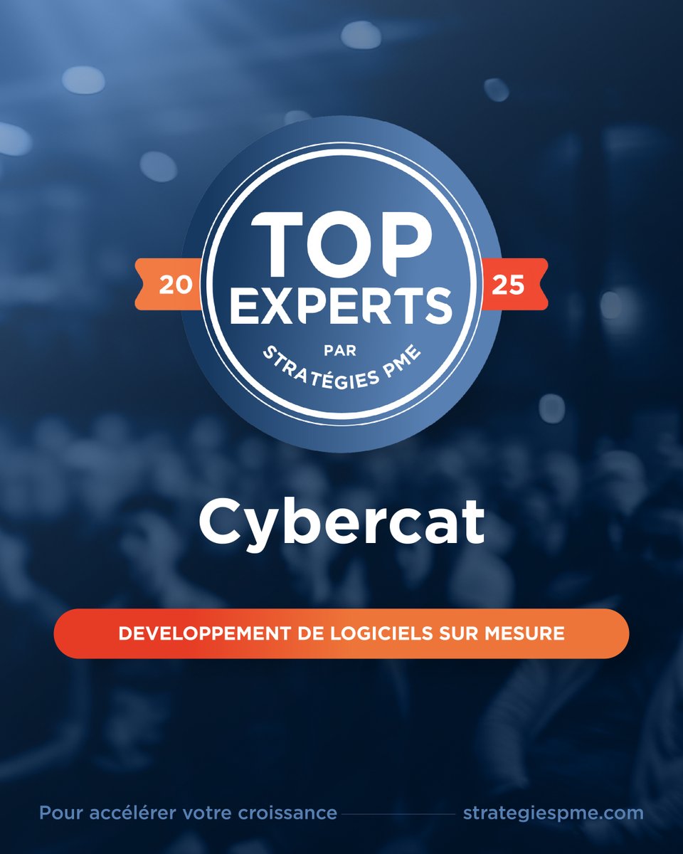 Stratégies PME est fier d’annoncer CyberCat Top Experts 2025 en Développement de logiciels sur mesure⚙️
Félicitations pour votre performance, atteignant une satisfaction de 100 % lors de votre dernière participation à Stratégies PME.
topexpertspme.com - #TOPEXPERTSPME