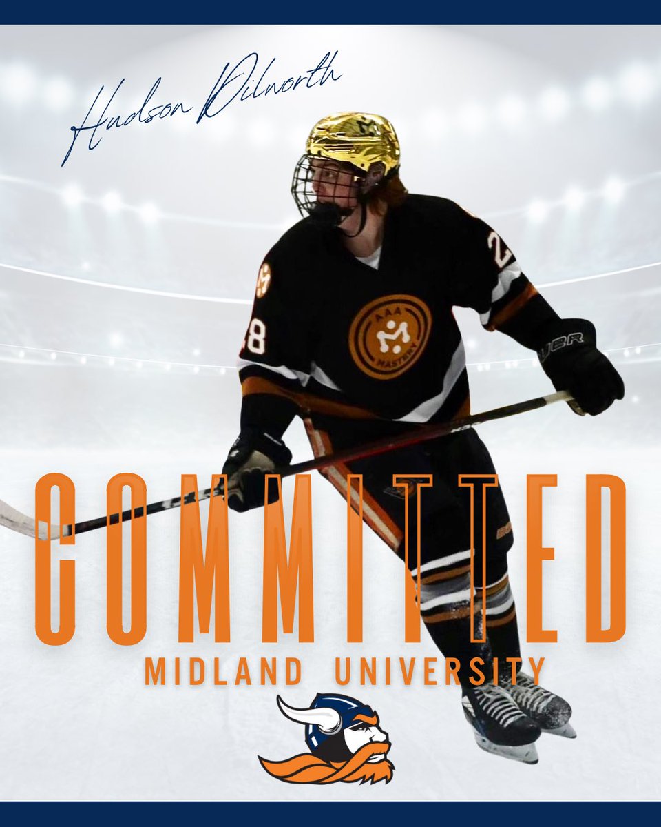 ❗️COMMITTED❗️

We are very excited to announce Hudson’s commitment to Midland University’s Men’s Hockey team! 

Hudson Dilworth is a 2004 forward from Omaha, Nebraska. Last year he played for the Hudson Havoc, and the Minnesota Mullets in the USPHL.

Welcome to the family Hudson!