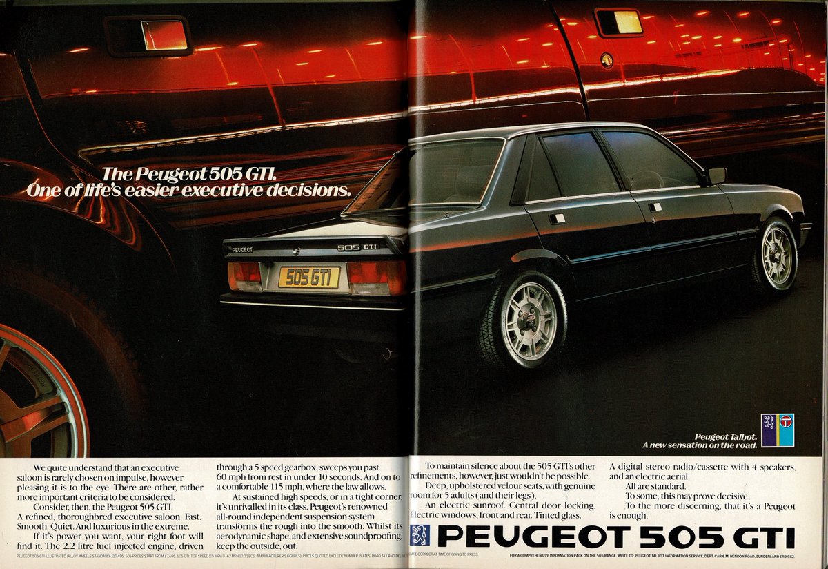 French Car Friday and the Peugeot 505 GTI 40 years ago in June 1985.
