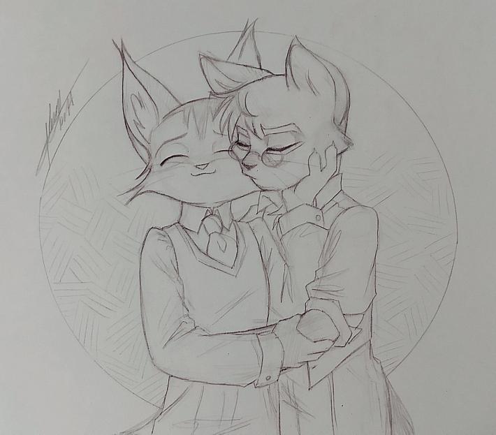 MAJOR THANKS TO <a href="/CafeAbril/">_abril_cafe_</a> FOR THIS 😭😭😭

My OC Cinnamon with Mordecai ✨️