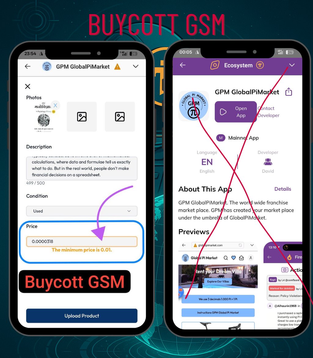 pibrens's tweet photo. 🚫 #BuycottGPM 🚫
@globalpimarket is blocking sales at GCV = $314159 due to a minimum price limit.
This goes against Pi’s true vision.
📢 Until GCV is respected, we Pioneers will stop using GPM!
✅ Real Pi = Real GCV = Real Freedom
#PiNetwork #SupportGCV #Crypto @PiCoreTeam https://t.co/w82pTpi2I9