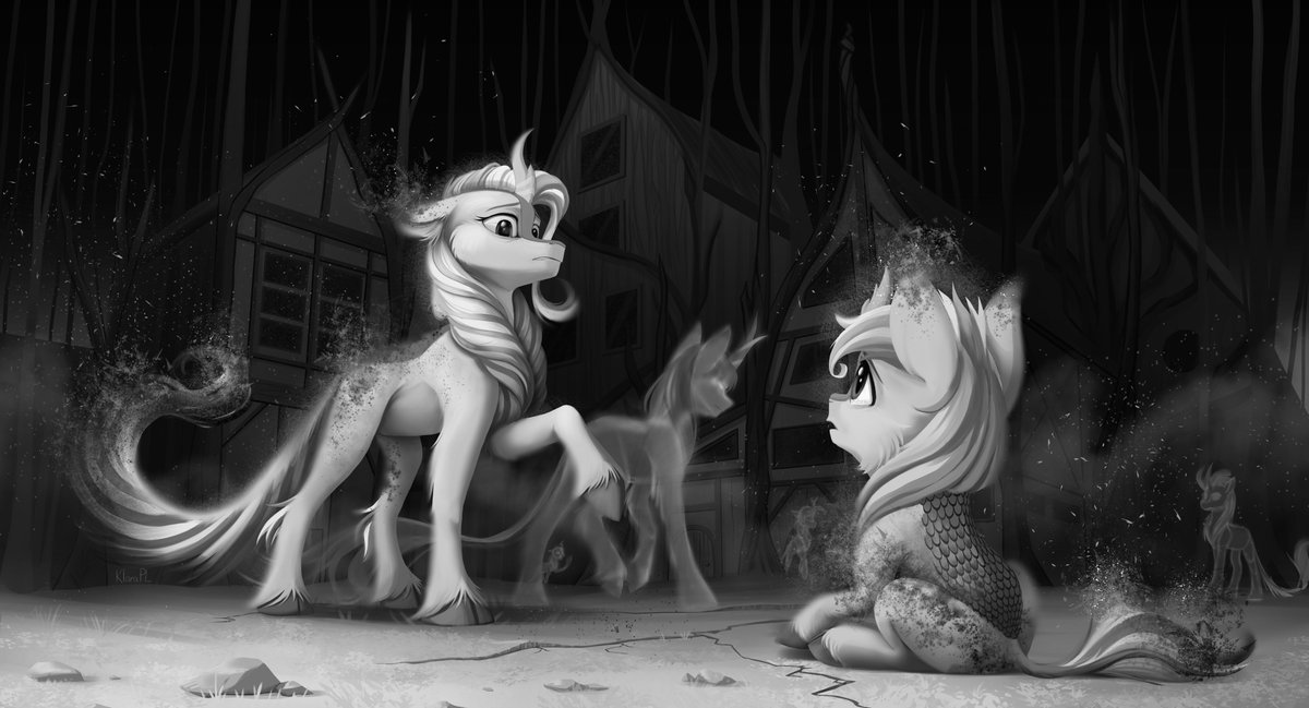 Klara_Art's tweet image. Haven't posted several older art pieces I made, which is strange, because I still really like many of them!
This one was done entirely in grayscale. It makes for good practice too! Can't rely on color to carry the illustration.