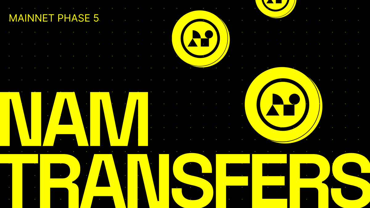 $NAM Phase 5 is live! 🎉

You can now:
🔹 Send $NAM to shielded or unshielded addresses
🔹 Shield $NAM to make it private

Cross-chain transfers (via IBC) coming soon — just one more proposal to go!

Airdrop progress: 4.85/5 🪂

That means trading is getting very close 👀
