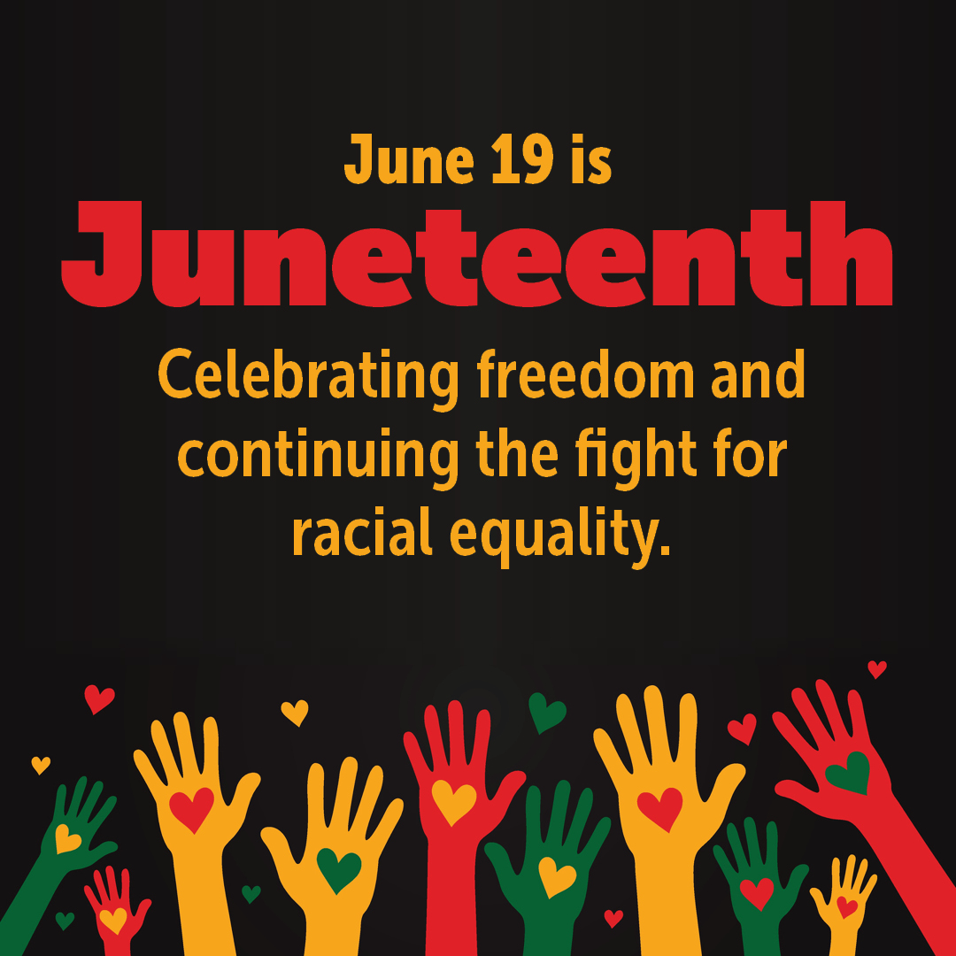 Today, we honor Juneteenth — a day that marks the end of slavery in the United States. It’s a time to reflect on the fight for freedom and recommit ourselves to justice and equality for all. #Juneteenth #FreedomDay #JusticeForAll