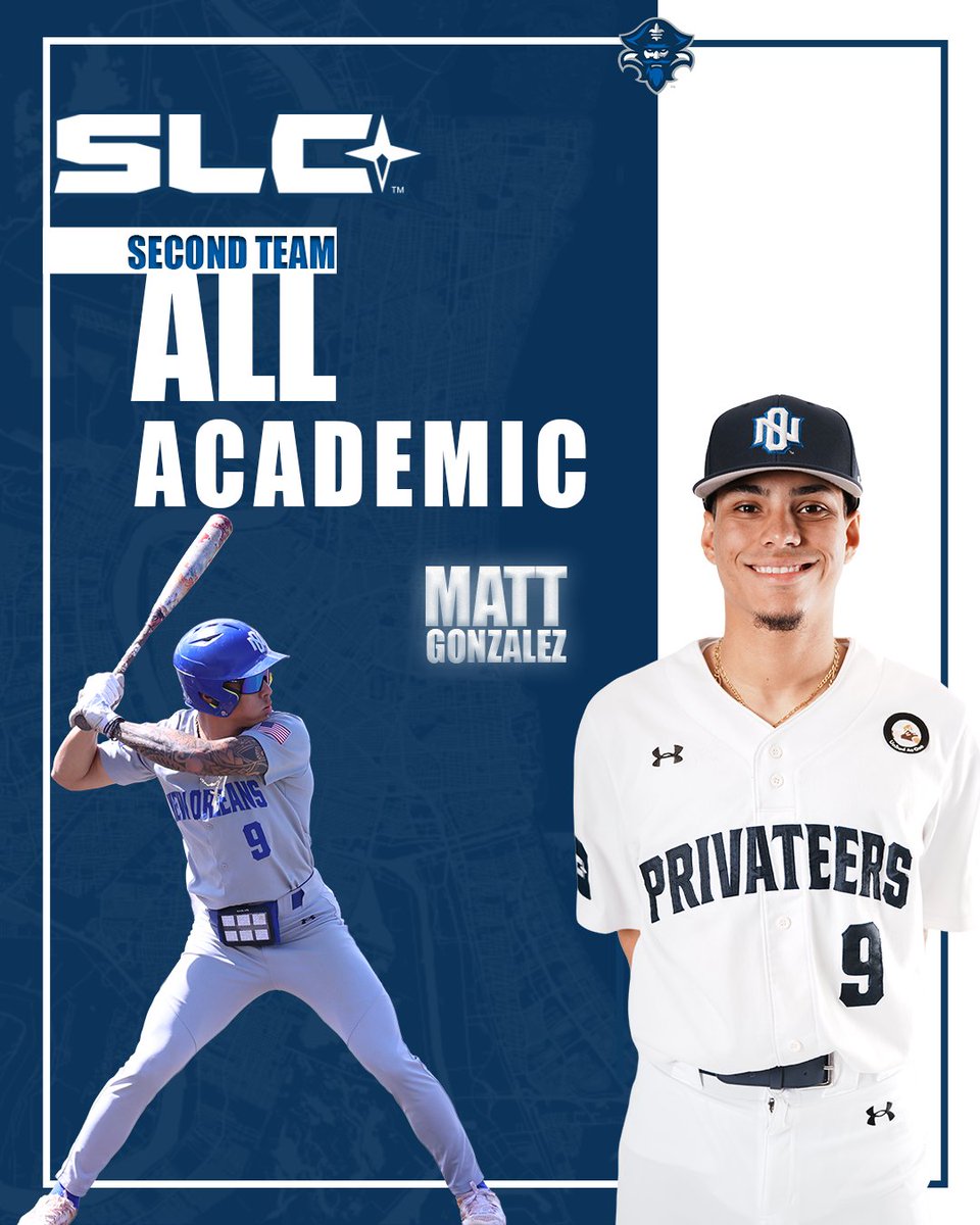 PrivateersBSB's tweet image. We had four men make the Southland All-Academic Team!
Congratulations to Bryce Calloway, Grant Edwards, Matt Gonzalez and Alexander Saunier who earned a spot after killing it in the classroom!
unoprivateers.com/news/2025/6/13…
#NOLAsTeam ⚔️