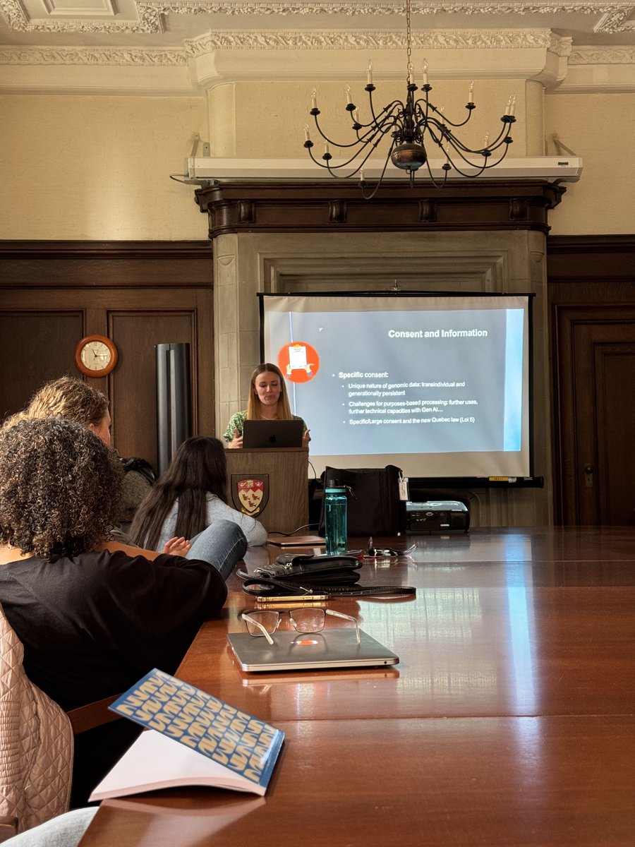 Centre Gen. & Policy (@genomics_policy) on Twitter photo While #GenerativeAI helps make #GenomicResearch more productive and accessible, Academic Associate Maelenn Corfmat explores two key concerns in her HaploTalks presentation at the <a href="/mcgillu/">McGill University</a> Victor Phillip Dahdaleh Institute of Genomic Medicine: #Privacy and #HumanAgency 🧬🤖💬 While #GenerativeAI helps make #GenomicResearch more productive and accessible, Academic Associate Maelenn Corfmat explores two key concerns in her HaploTalks presentation at the <a href="/mcgillu/">McGill University</a> Victor Phillip Dahdaleh Institute of Genomic Medicine: #Privacy and #HumanAgency 🧬🤖💬