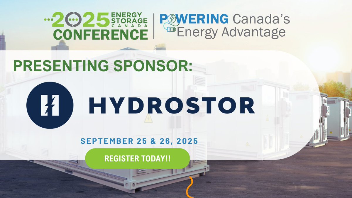 Energy Storage Canada (@enrgystoragecan) on Twitter photo Excited to announce the Presenting Sponsor for the #2025ESCCon - <a href="/HydrostorS/">Hydrostor Energy Storage</a>! We're excited to host Canada's only national #EnergyStorage-exclusive conference & discuss timely industry topics & the critical role of #LDES in Canada's #FutureGrid.
events.canplaninc.ca/esc2025/regist… Excited to announce the Presenting Sponsor for the #2025ESCCon - <a href="/HydrostorS/">Hydrostor Energy Storage</a>! We're excited to host Canada's only national #EnergyStorage-exclusive conference & discuss timely industry topics & the critical role of #LDES in Canada's #FutureGrid.
events.canplaninc.ca/esc2025/regist…