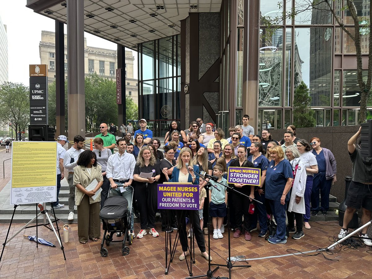 Nurses at UPMC Magee-Womens Hospital are organizing a union to have a voice in decisions that impact staffing, care standards, &amp; working conditions. When workers have a real seat at the table, our entire City wins. 

It’s time for UPMC to commit to a free and fair union election.