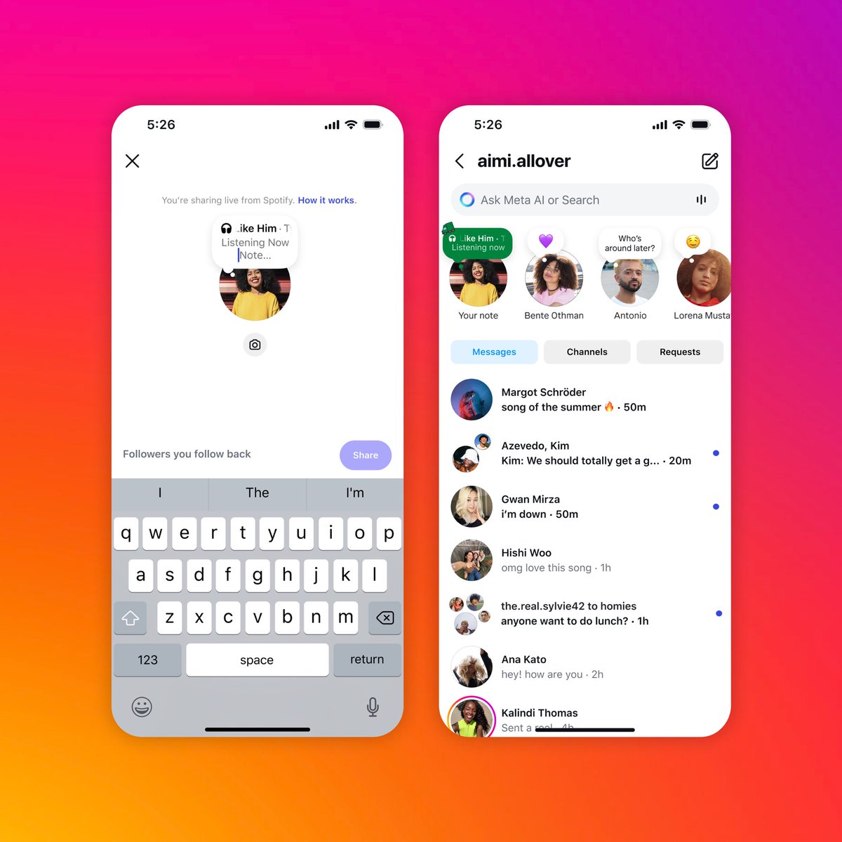 Oh btw, now you can share what you’re listening to on <a href="/Spotify/">Spotify</a> to Notes 😉🎧

(P.S. Try streaming a Tyler, The Creator song to your Notes this week for a surprise 💚)
